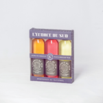 Coffret trio de savons douche de Marseille 100 ml Monoï, Coquelicot et Verveine fabriqués en Provence.